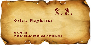Köles Magdolna névjegykártya