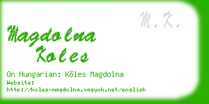 magdolna koles business card
