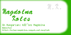 magdolna koles business card